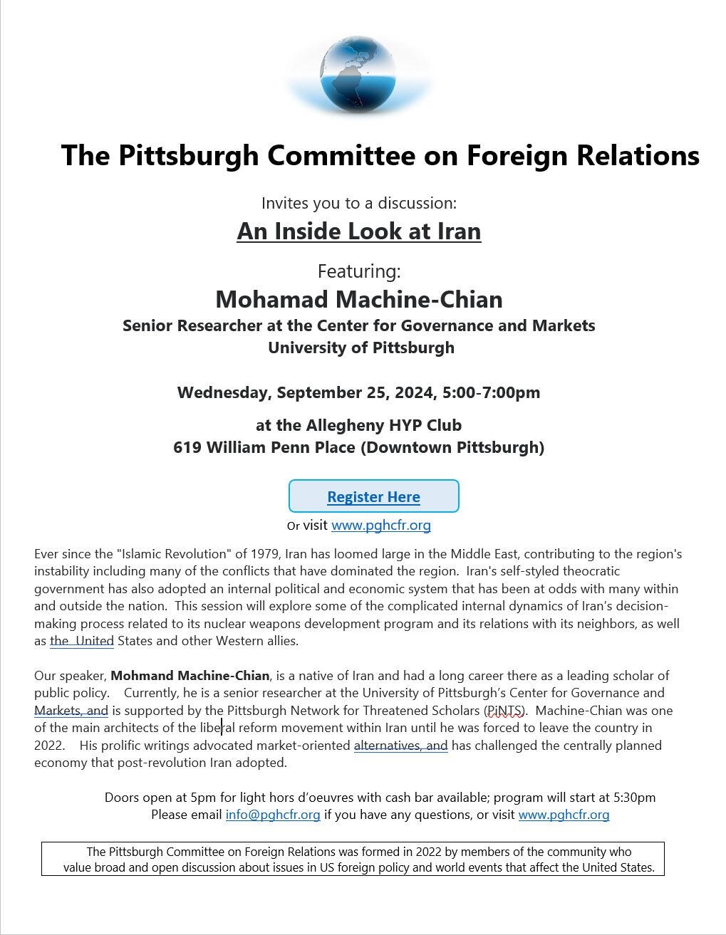 The Pittsburgh Committee on Foreign Relations