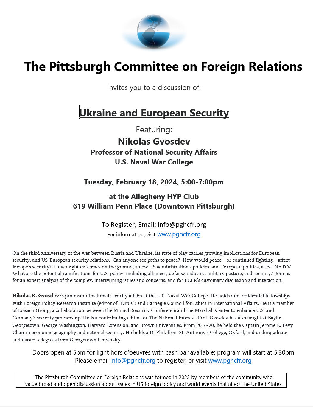 The Pittsburgh Committee on Foreign Relations