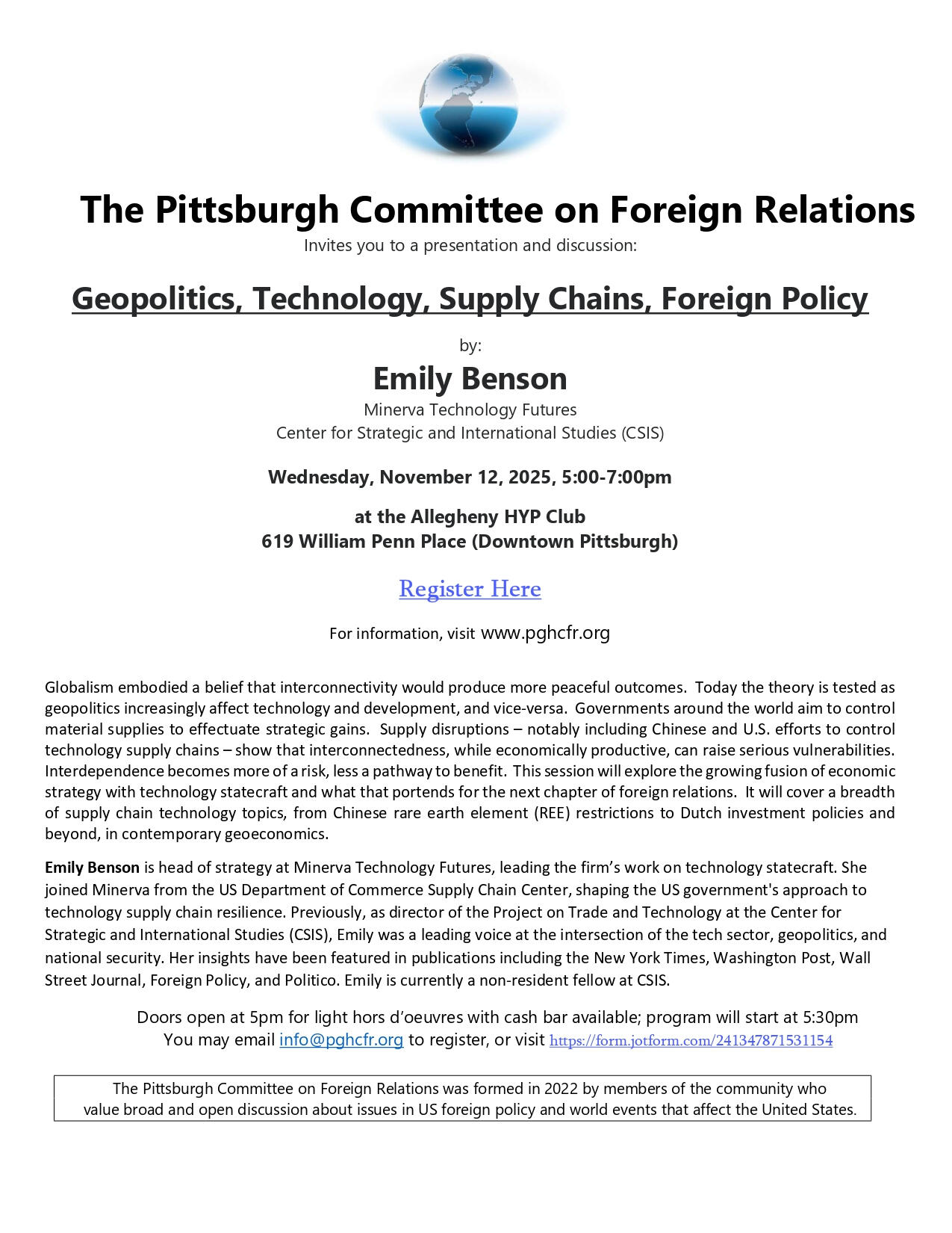 The Pittsburgh Committee on Foreign Relations