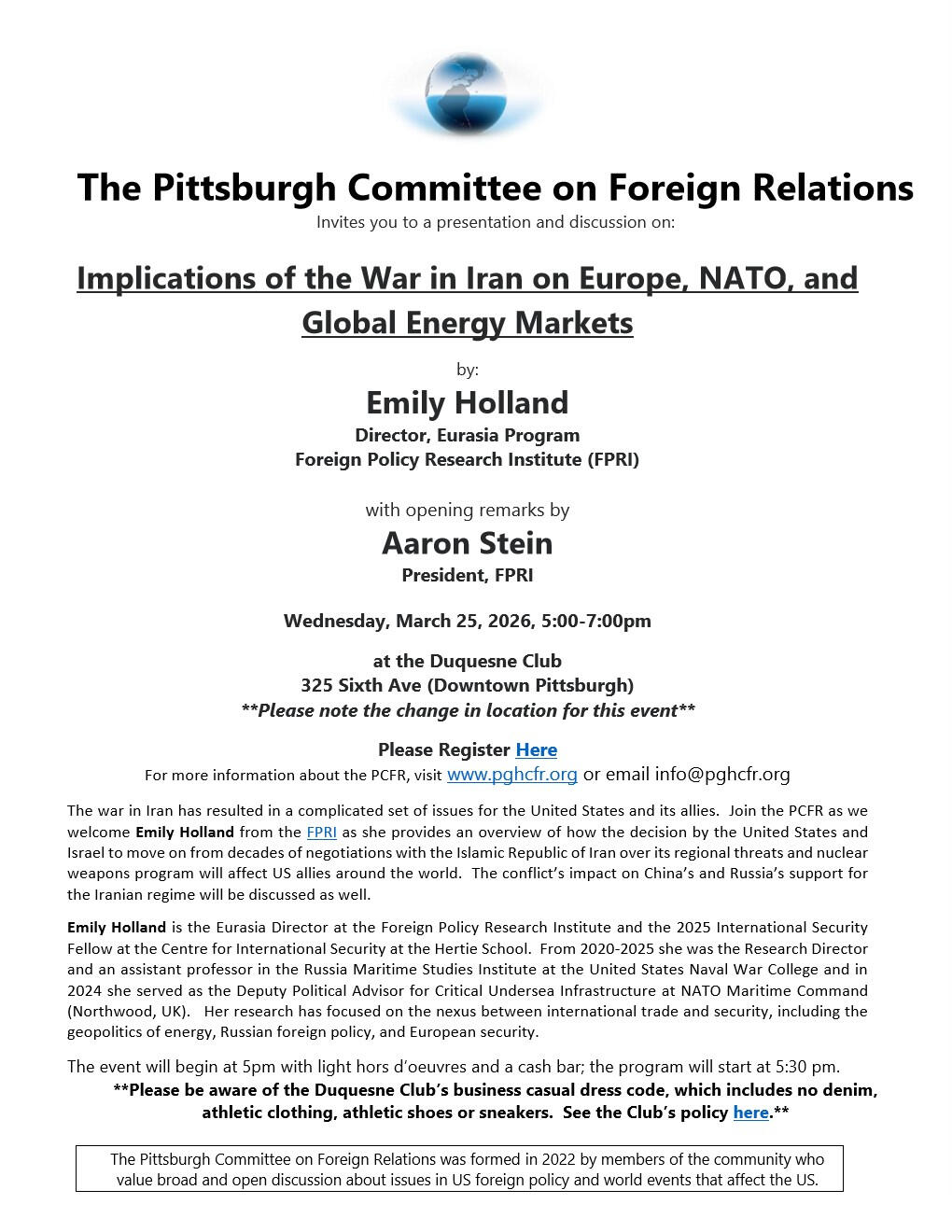 The Pittsburgh Committee on Foreign Relations