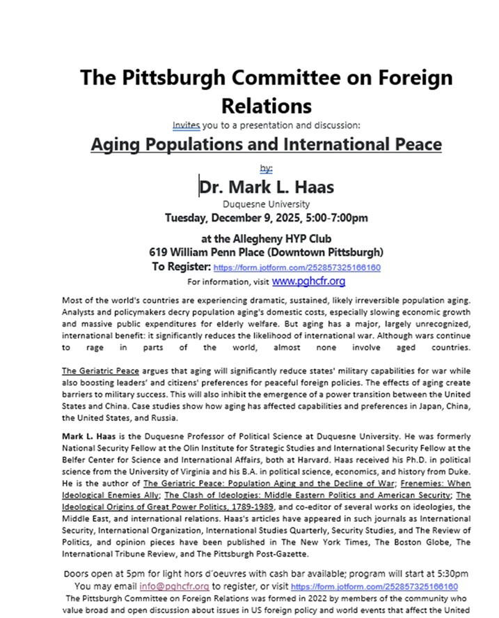 The Pittsburgh Committee on Foreign Relations